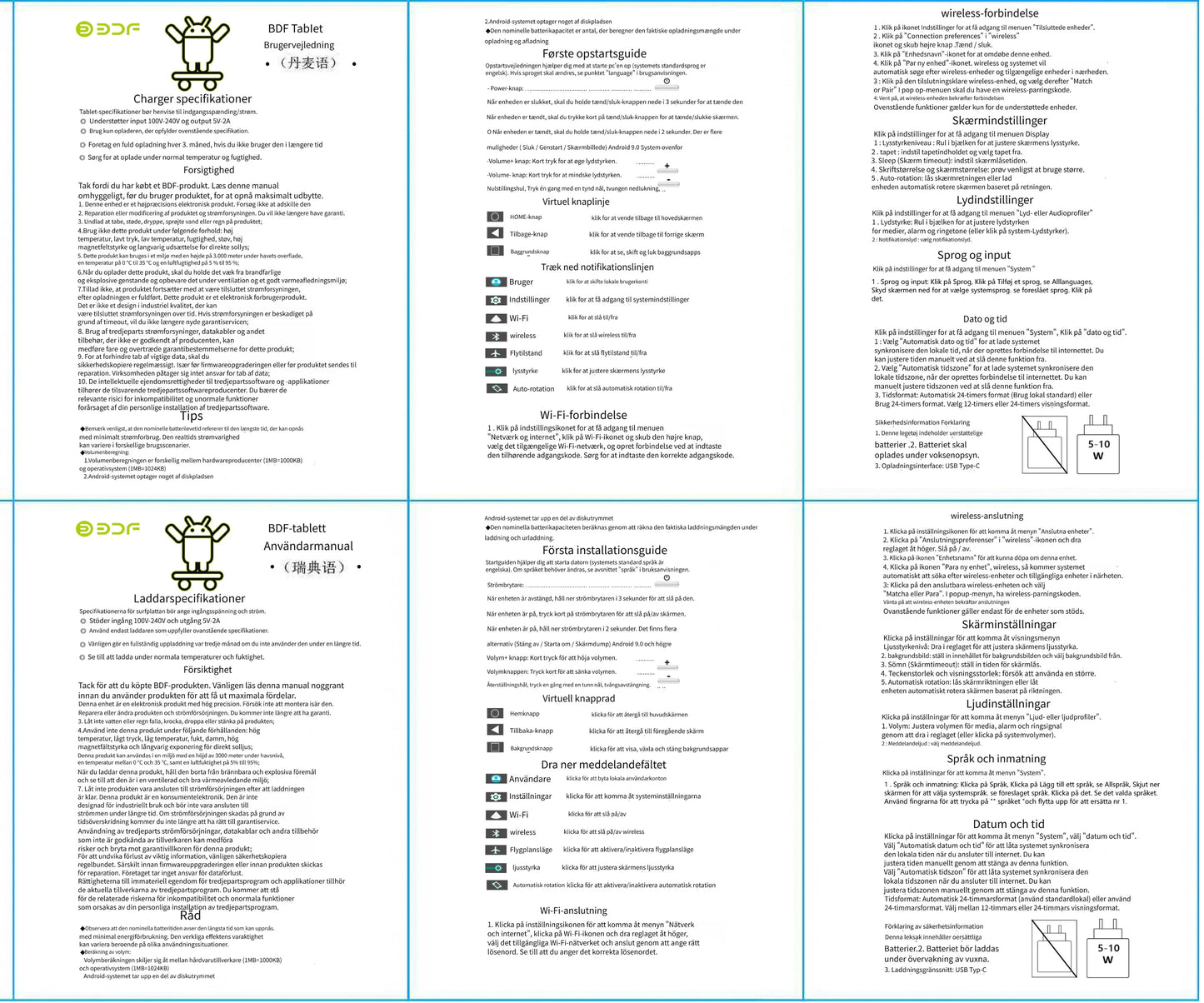 BDF-Tablette Android 13 pour enfants 7 pouces, 4 Go RAM 64 Go ROM batterie 4000mAh WiFi 5G Doba Store cadeau enfant