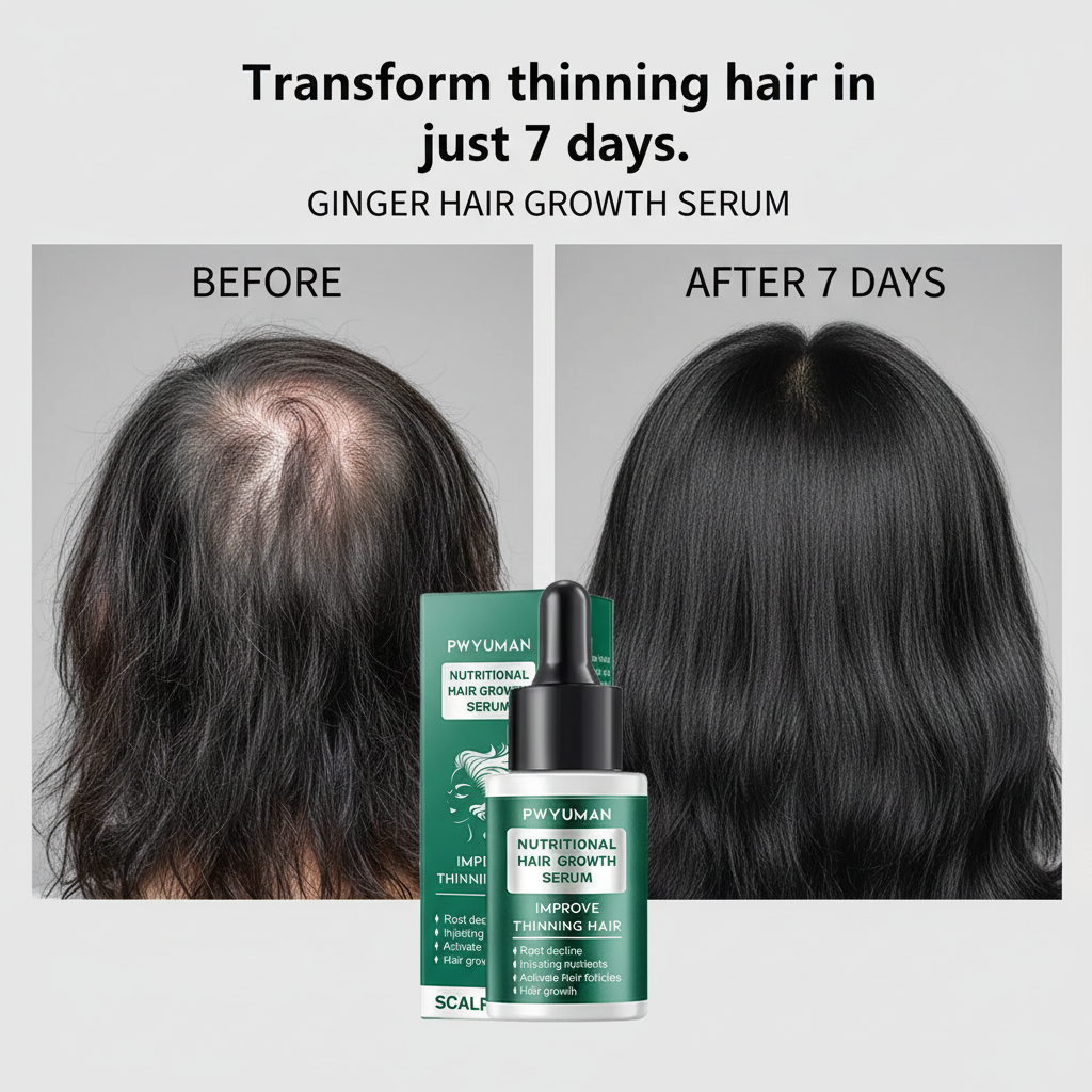 7 Days Ginger Hair Growth Serum Fast Promote Hair Regrowth Products Anti Hair Loss Repair Scalp Baldness Nourish Hair Root Care