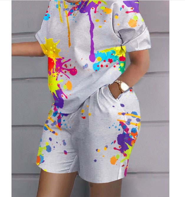 Ensemble été Y2K - T-shirt short taille élastique