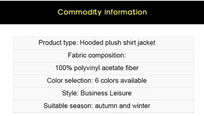 Chemise à carreaux américaine décontractée pour hommes, grande taille, automne hiver, épaisse à capuche et polaire Doba Store