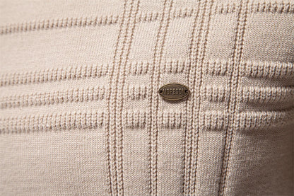 AIOPESON hommes col rond pull pull tricoté coton rayé qualité automne hiver chaud chandails pour hommes Doba Store détail logo