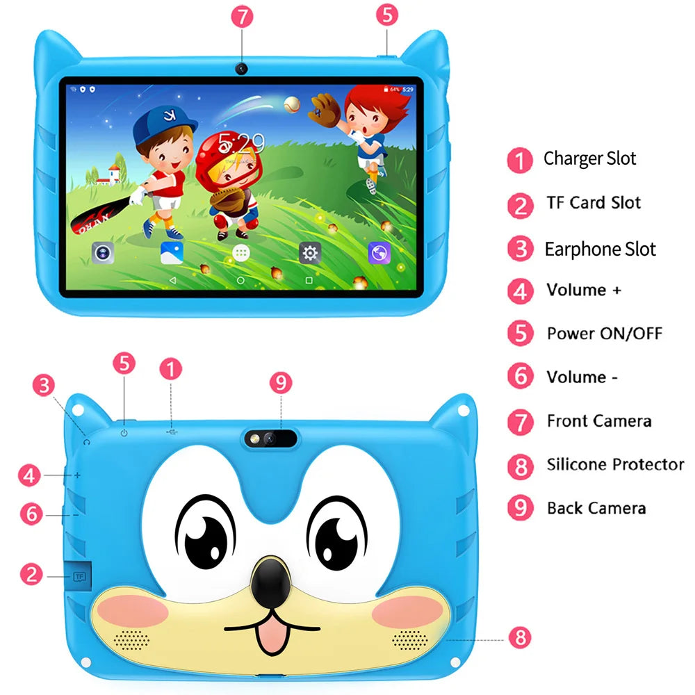BDF-Tablette Android 13 pour enfants 7 pouces avec 1 To, 4 Go RAM, 64 Go ROM WiFi 5G batterie 4000mAh Doba Store