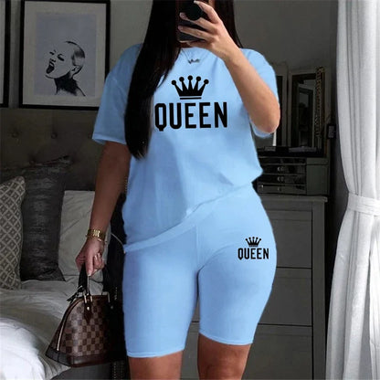 Ensemble survêtement Queen femme - T-shirt short sport 2 pièces