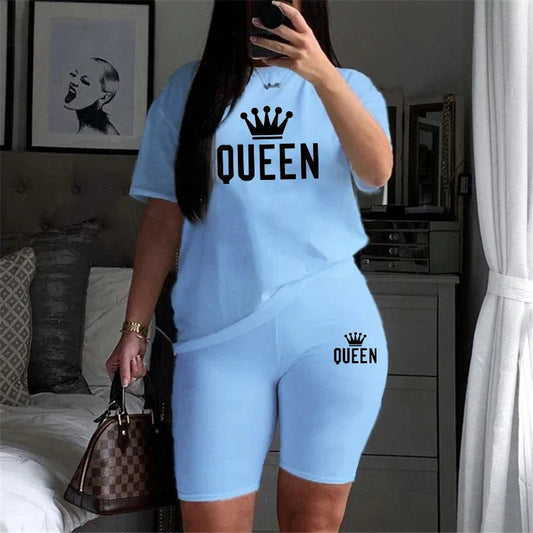 Ensemble survêtement Queen femme - T-shirt short sport 2 pièces
