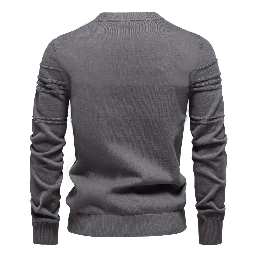 AIOPESON hommes col rond pull tricoté coton rayé automne hiver chaud chandails pour hommes Doba Store vue dos