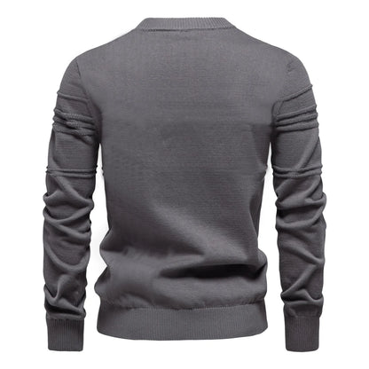 AIOPESON hommes col rond pull tricoté coton rayé automne hiver chaud chandails pour hommes Doba Store vue dos