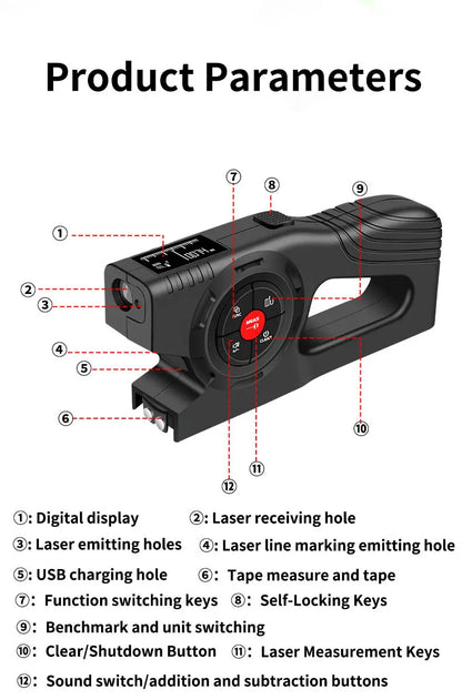Télémètre laser SNAKOL - Batterie rechargeable longue durée