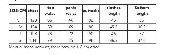 Size chart for women's tie-dye leopard two-piece summer set with chest, waist, buttocks, and length measurements in cm.