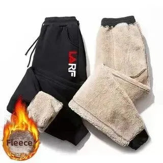 Pantalon décontracté doublé polaire pour homme, coupe ample, épais, chaud, longueur cheville, en laine, vente en gros Doba Store automne hiver 2024