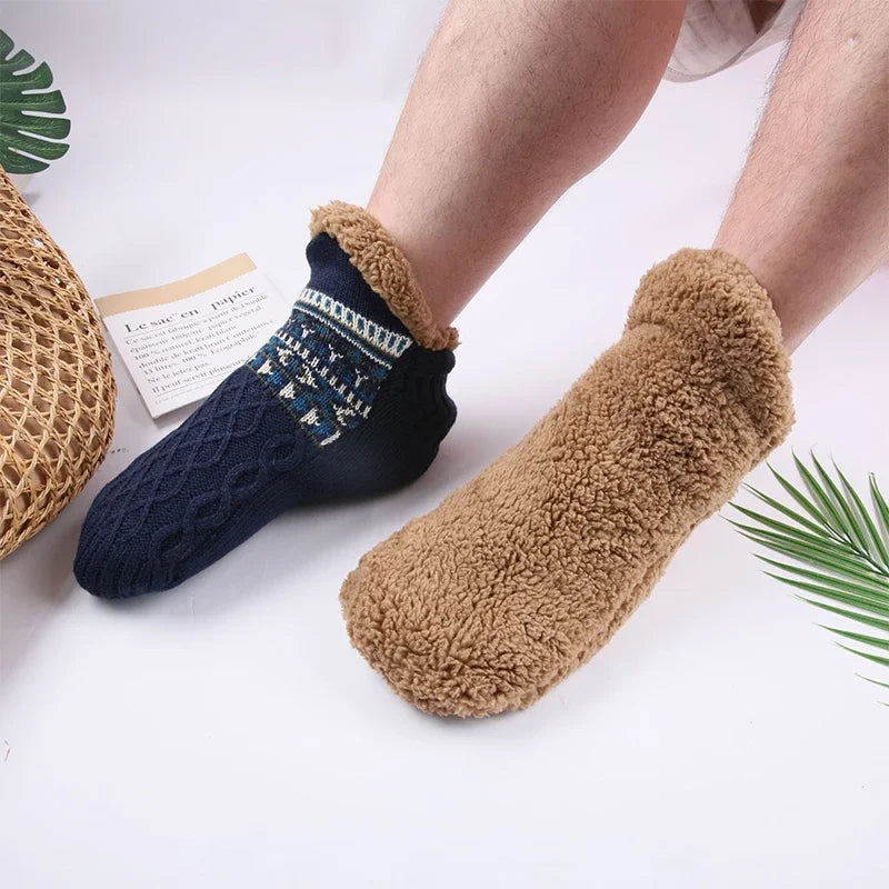 Chaussettes thermiques pour hommes pantoufles moelleuses d'hiver chaudes antidérapantes Doba Store pour maison et sommeil
