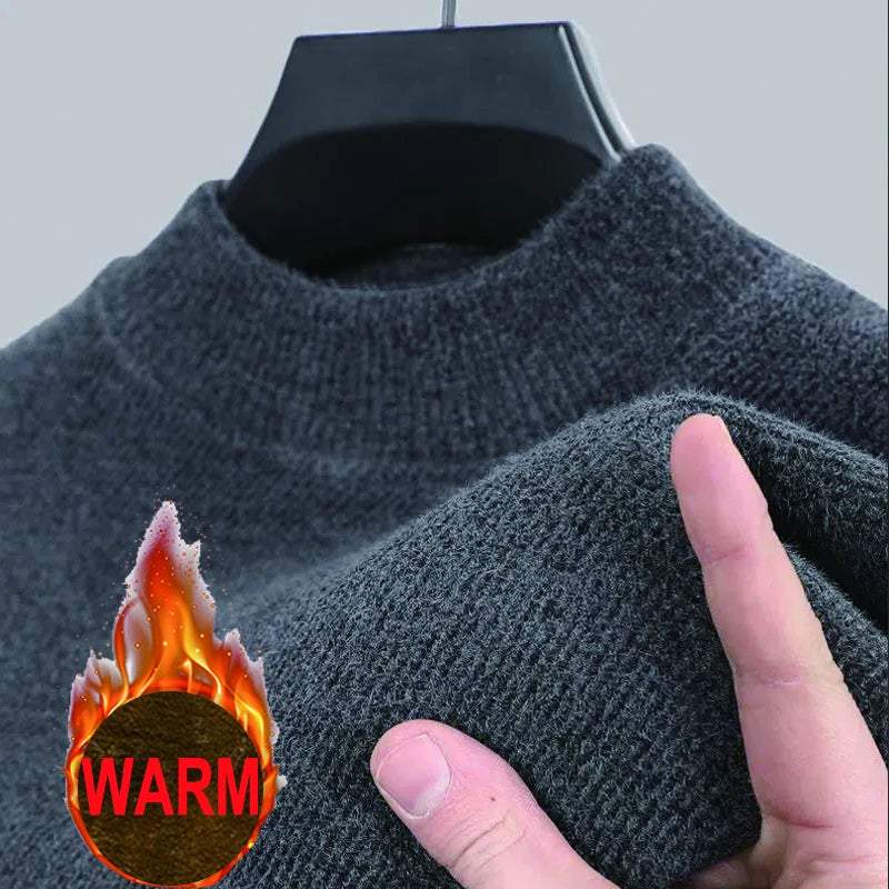 Pull en cachemire de vison pur pour hommes col rond tricot grande taille 4XL chauffant Doba Store hiver