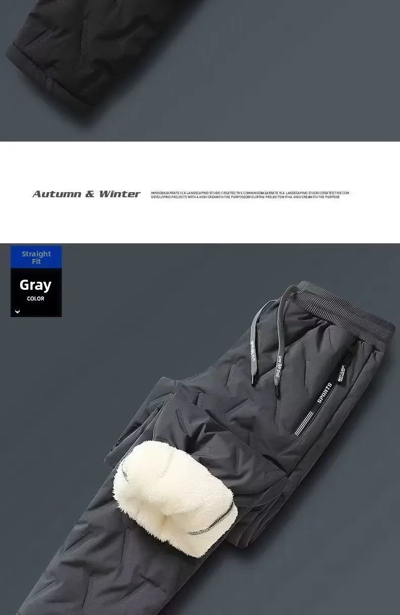 Pantalon de neige en velours d'agneau pour homme doublure Fce chaud coupe-vent coton hiver Doba Store gris