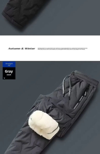 Pantalon de neige en velours d'agneau pour homme doublure Fce chaud coupe-vent coton hiver Doba Store gris