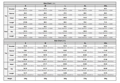 Woman wearing a two-piece summer outfit with color block short-sleeve t-shirt and matching shorts for vacation style