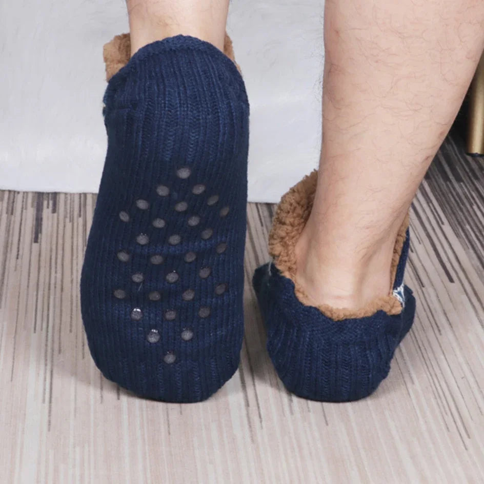 Chaussettes thermiques pour hommes, pantoufles moelleuses d'hiver chaudes et antidérapantes Doba Store confort et douceur pour la maison