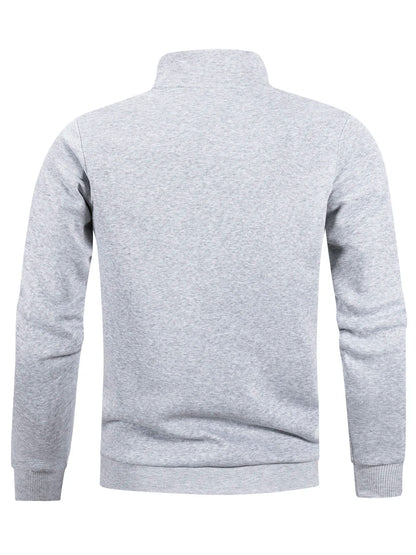 Automne hommes pull à fermeture éclair col roulé chandails chauds couleur unie manches longues mode Doba Store