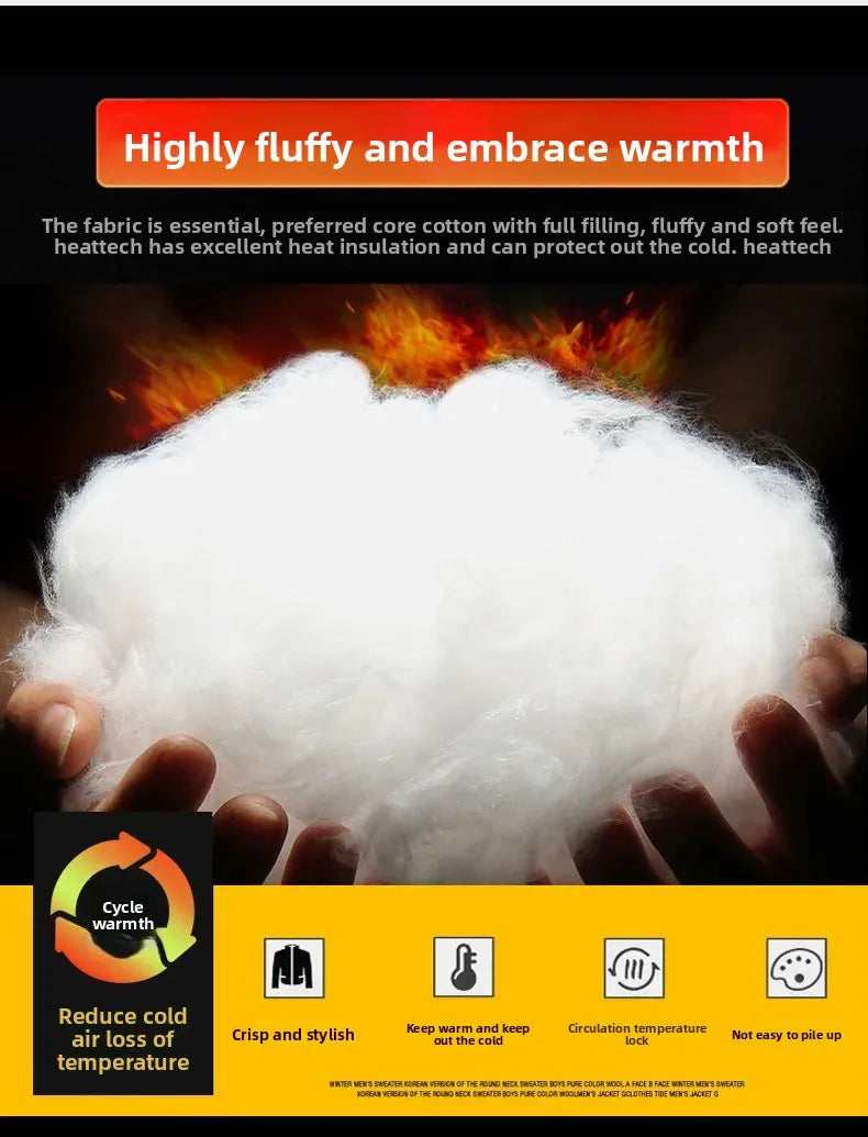 Pantalon de sport en coton épais pour hommes, jambe droite, décontracté, chaud, grande taille hiver Doba Store style papa