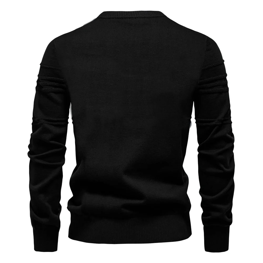 AIOPESON hommes col rond pull pull tricoté coton rayé qualité automne hiver chaud chandails pour hommes Doba Store vue dos