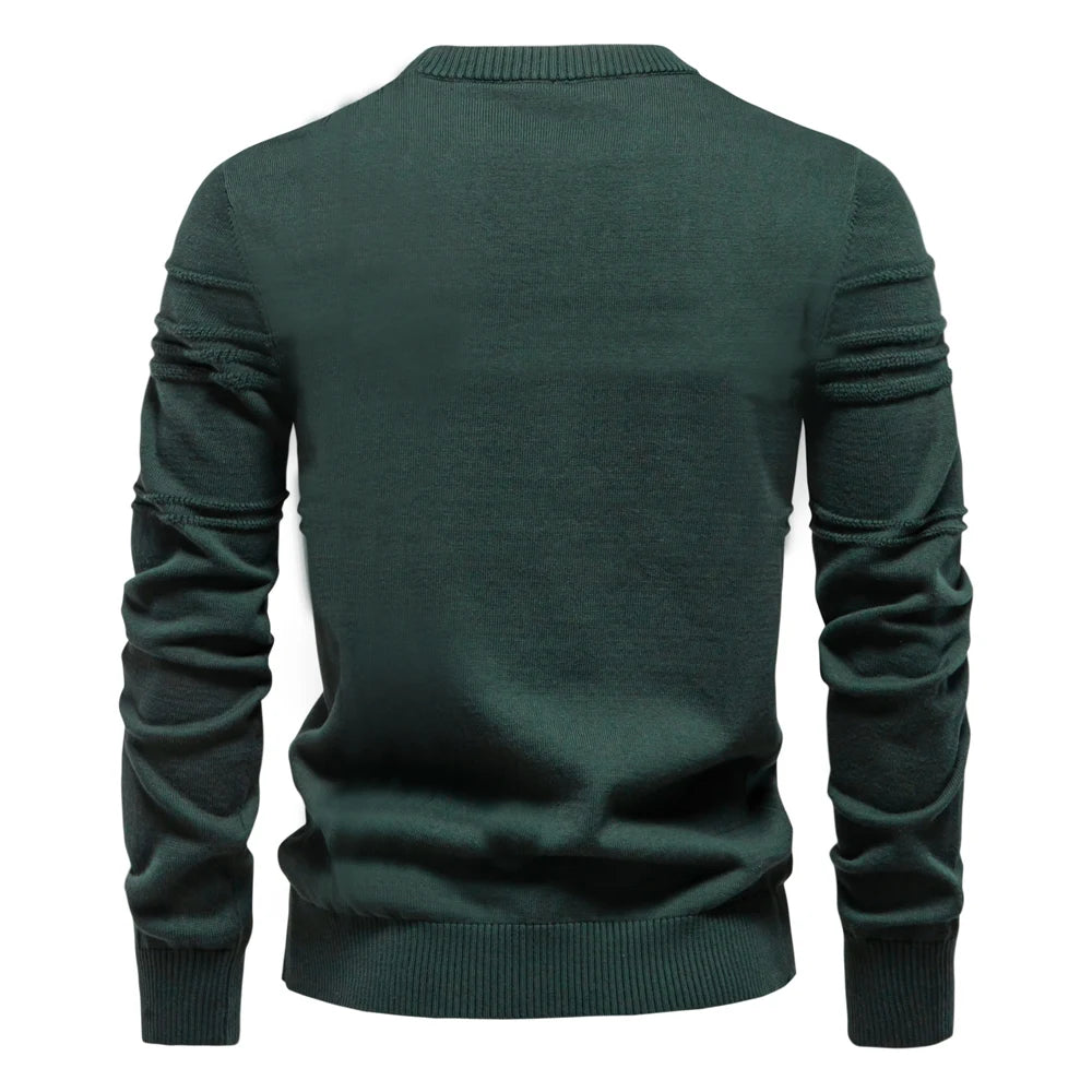 AIOPESON hommes col rond pull tricoté coton rayé qualité automne hiver chaud chandails pour hommes Doba Store vue dos