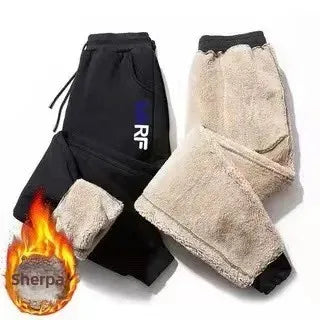 Pantalon décontracté doublé polaire pour homme, coupe ample, épais, chaud, longueur cheville, en laine 2024 Doba Store