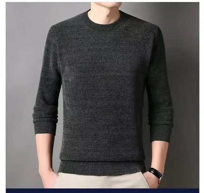 Pull en cachemire de vison pur pour hommes col rond tricot grande taille 4XL hauts d'hiver manches longues par Doba Store