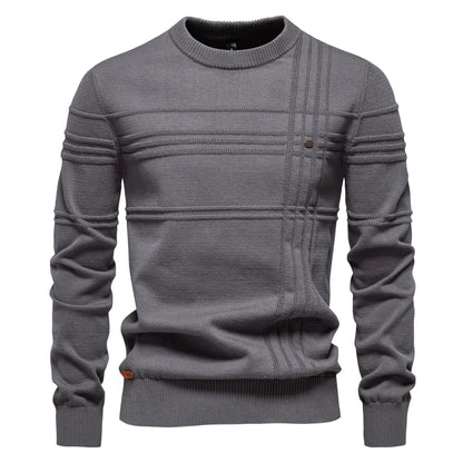 AIOPESON hommes col rond pull pull tricoté coton rayé qualité automne hiver chaud chandails pour hommes Doba Store