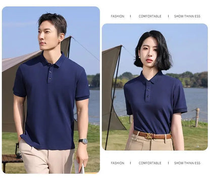 Homme et femme portant T-shirt à revers de haute qualité, chemise à manches courtes pour assistant Audi car 4S, Doba Store