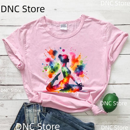 T-shirt femme Harajuku - Design artistique méditation