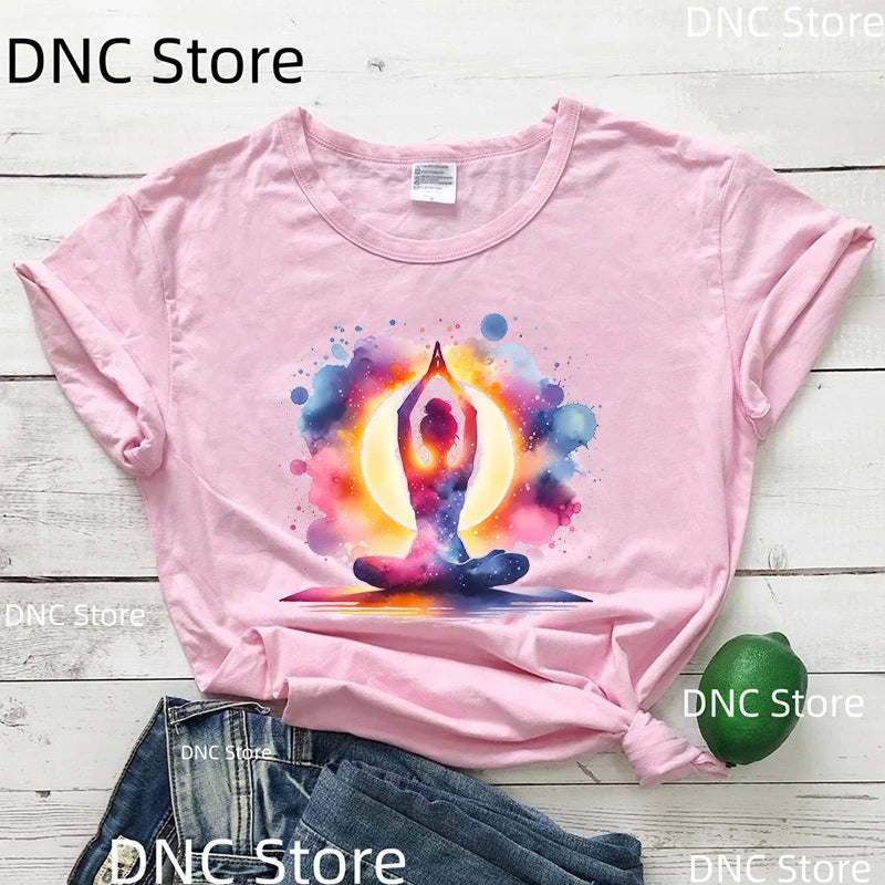 T-shirt kawaii yoga - Tableau des tailles détaillé