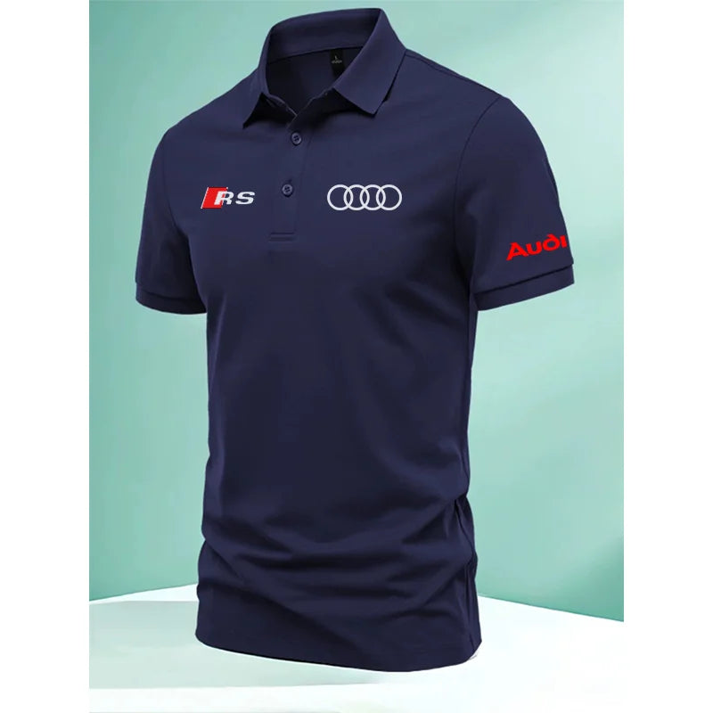 T-shirt à revers de haute qualité, chemise à manches courtes Audi car 4S, polo sport 2025 par Doba Store