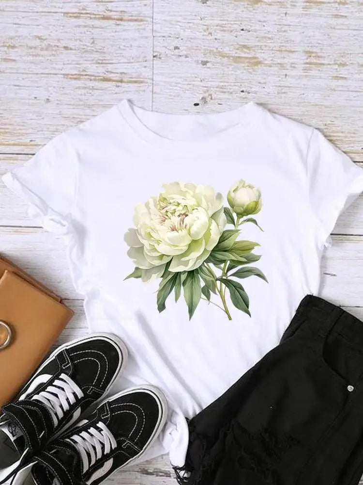 T-shirt streetwear floral - Vue détail coutures