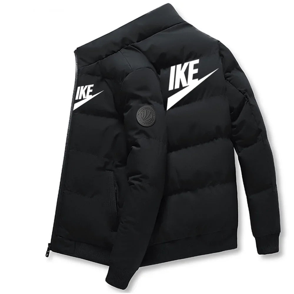 Manteau élégant en coton chaud à col montant pour hommes pour l'automne et l'hiver de 2025 avec fonction coupe-vent extérieure et Zi de haute qualité Doba Store noir