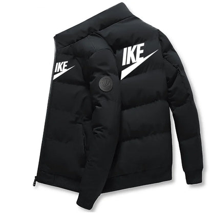 Manteau élégant en coton chaud à col montant pour hommes pour l'automne et l'hiver de 2025 avec fonction coupe-vent extérieure et Zi de haute qualité Doba Store noir