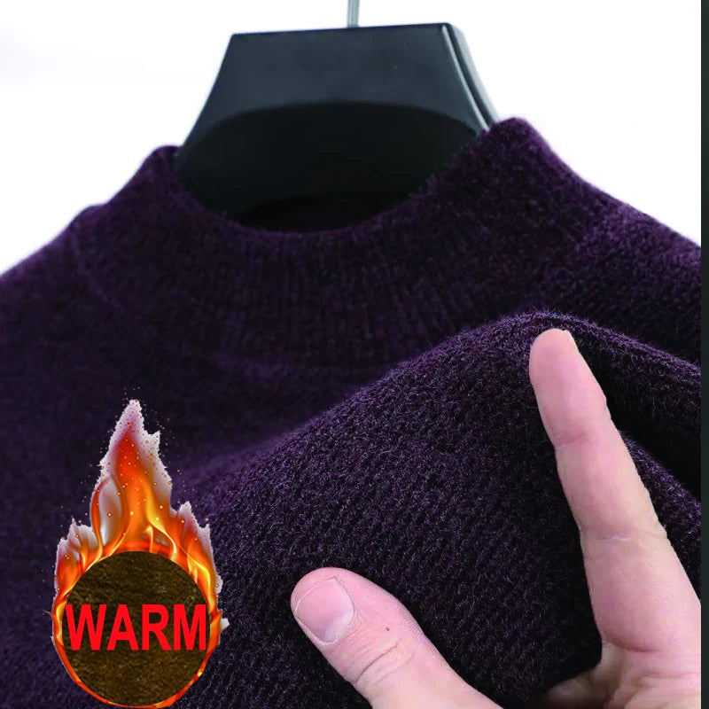 Pull en cachemire de vison pur pour hommes col rond tricot grande taille 4XL Doba Store matière chaude hiver