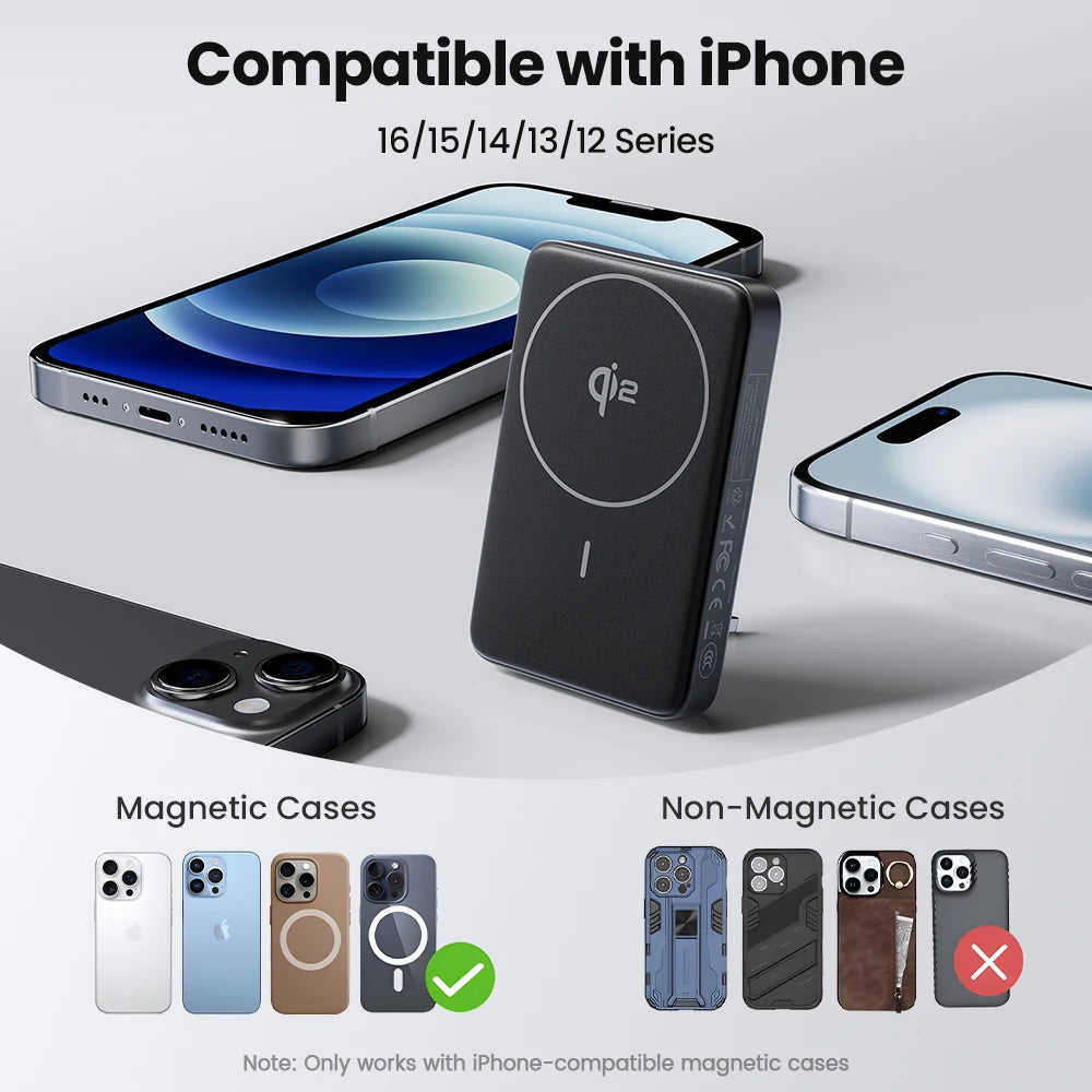 PISEN 30W Qi2 magnetic wireless charger with stand compatible with iPhone 12 to 16 series with magnetic cases only