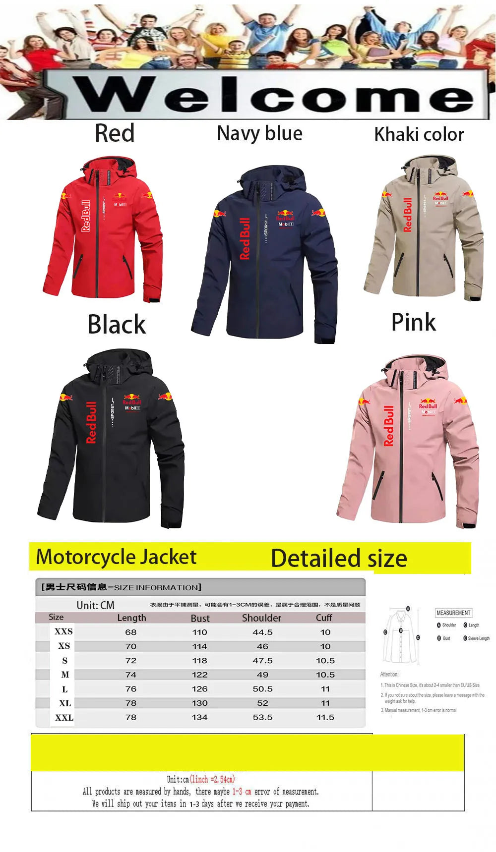 Red Bull doudoune manteau pour hommes printemps et automne Style à capuche détachable extérieur coupe-vent et imperméable Doba Store en plusieurs couleurs