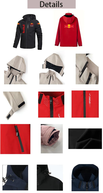 Détails du Red Bull doudoune manteau hommes printemps automne capuche détachable coupe-vent imperméable Doba Store