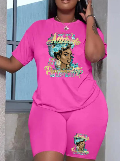 Ensemble streetwear femme - T-shirt manches courtes short assorti