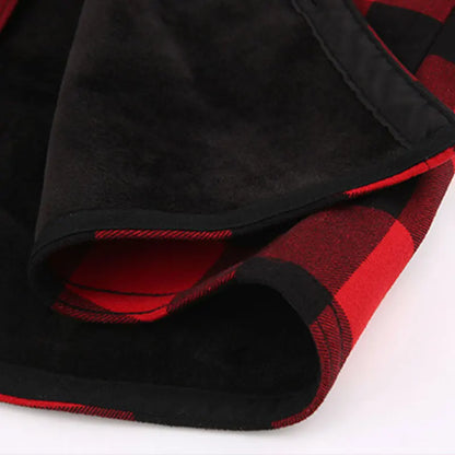 Chemise à carreaux américaine décontractée pour hommes grande taille automne hiver épaisse à capuche polaire manches longues Doba Store