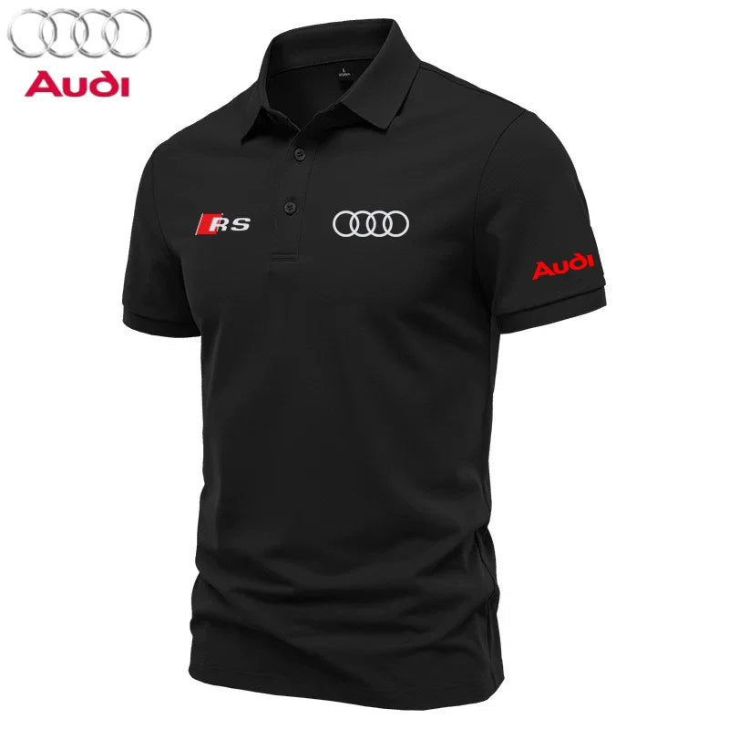 T-shirt à revers de haute qualité, chemise manches courtes assistant magasin Audi car 4S, polo sport Doba Store 2025