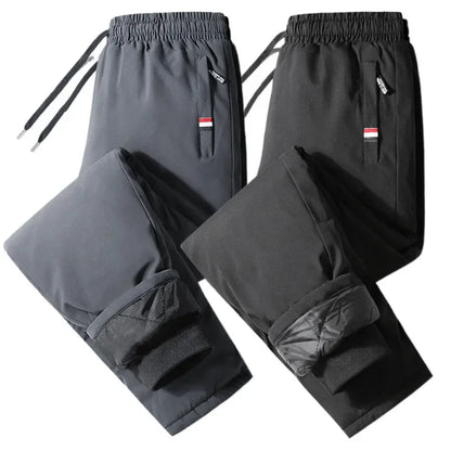 Pantalon de sport en coton épais pour hommes, jambe droite, décontracté, coupe ample, chaud, hiver Doba Store grande taille Style papa
