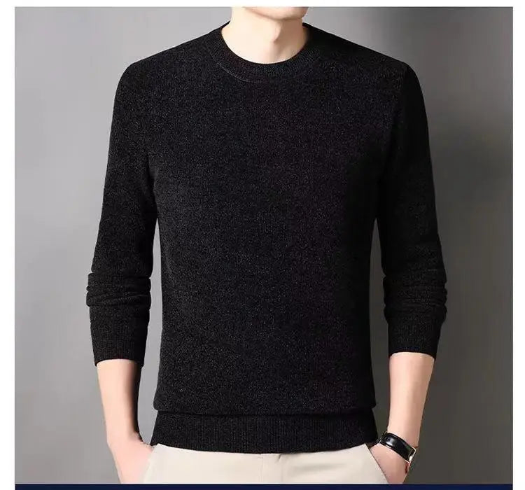 Pull en cachemire de vison pur pour hommes, col rond, tricot, grande taille 4XL, hauts d'hiver manches longues Doba Store