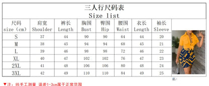 Woman wearing a yellow tied short-sleeve top with black and yellow striped shorts with pockets summer two-piece set