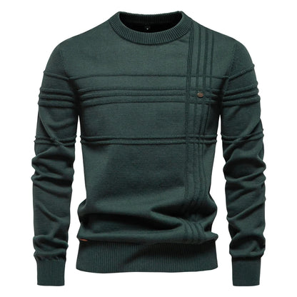 AIOPESON hommes col rond pull pull tricoté coton rayé qualité automne hiver chaud chandails pour hommes Doba Store