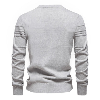 AIOPESON hommes col rond pull pull tricoté coton rayé qualité automne hiver chaud chandails pour hommes Doba Store vue dos