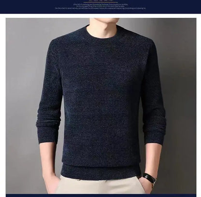 Pull en cachemire de vison pur pour hommes col rond tricot grande taille 4XL hauts d'hiver manches longues Doba Store