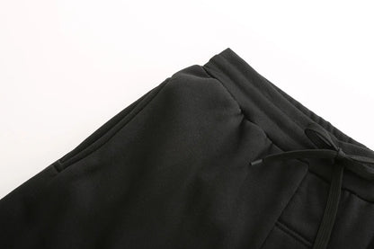 Sweat-shirt + pantalon de survêtement pour hommes, vêtements de sport haute qualité Doba Store printemps automne 2025 noir