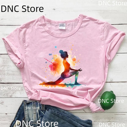 T-shirt yoga kawaii - Imprimé zen et bien-être