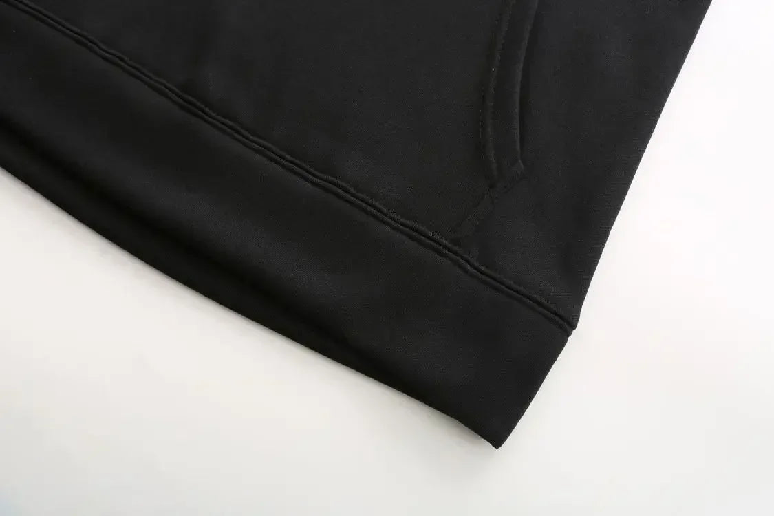 Sweat-shirt + pantalon de survêtement pour hommes, vêtements de sport haute qualité printemps automne 2025 Doba Store noir detail