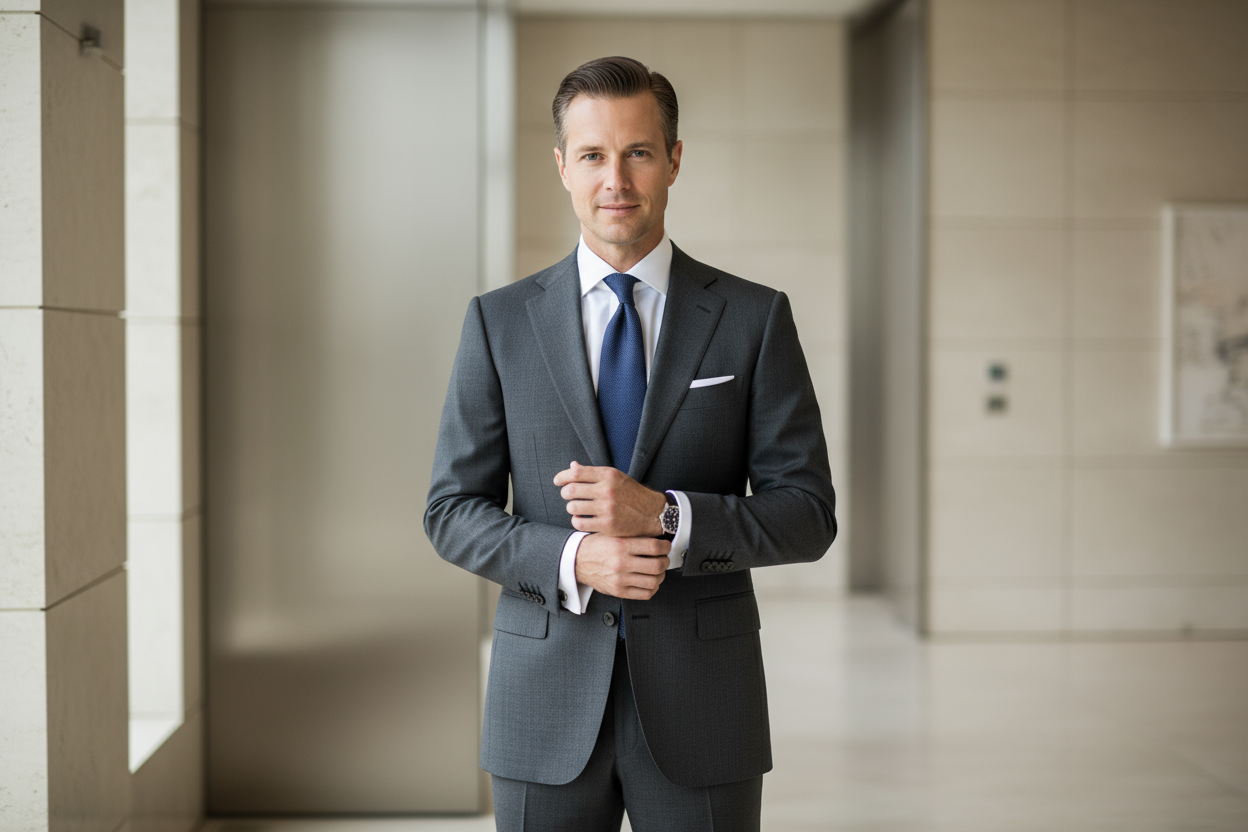 IMAGE D4UN HOMME BLANC MONTRANT L'ELEGANCE